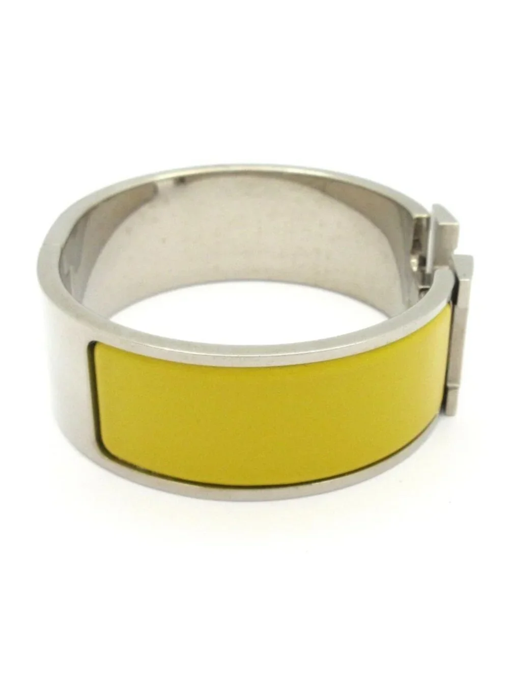 Hermes Bangle Clic Clac Silver Yellow Bracelet